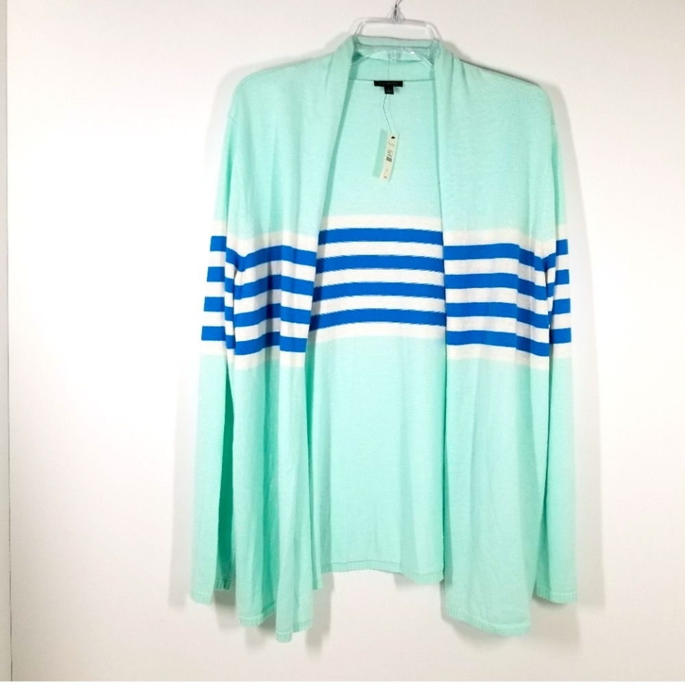 BNWT Talbots light teal and blue Cashmere blend Large Cardigan.